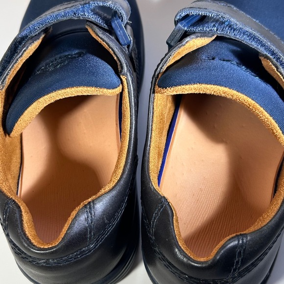 Dr Comfort Annie Womens Navy Leather Lycra Hook and Loop Comfort Shoes Size 6.5W - Picture 10 of 12